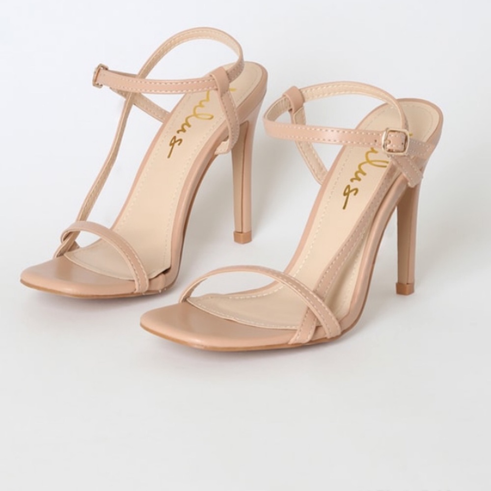 BNIB Lulus Vacie Nude High Heel Sandals